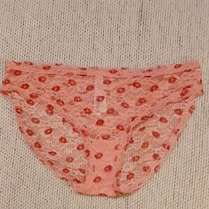 Victoria's Secret Pink and Red Lace Panties